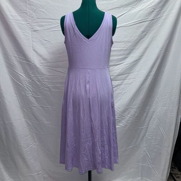 A New Day Lilac Purple Ribbed Summer Midi Dress | Sz L - Picture 6 of 7